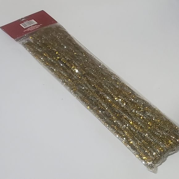 3/$15 50 Twisted Metallic Chenille Stems Gold & Silver Candy Cane - Picture 3 of 4